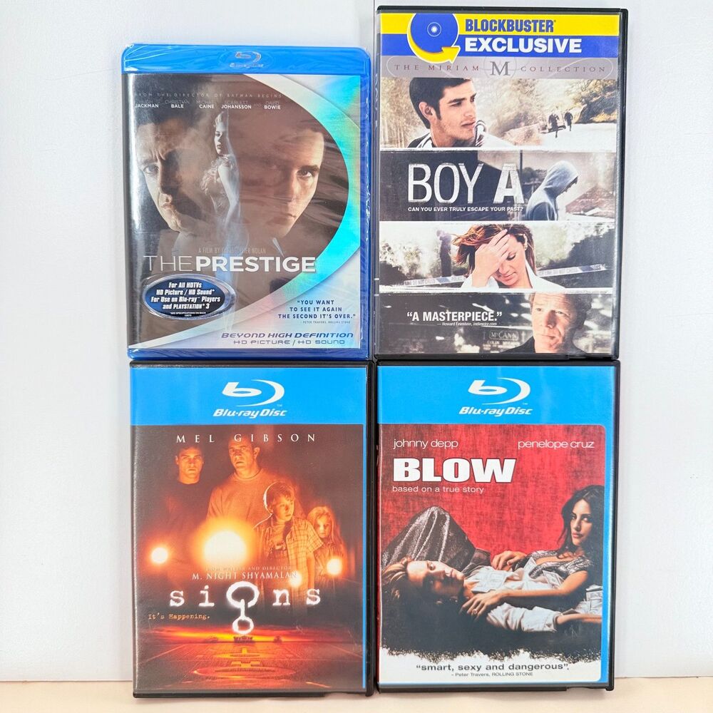 4 Movie Blu-ray Lot Nolan Prestige Signs Blow Depp